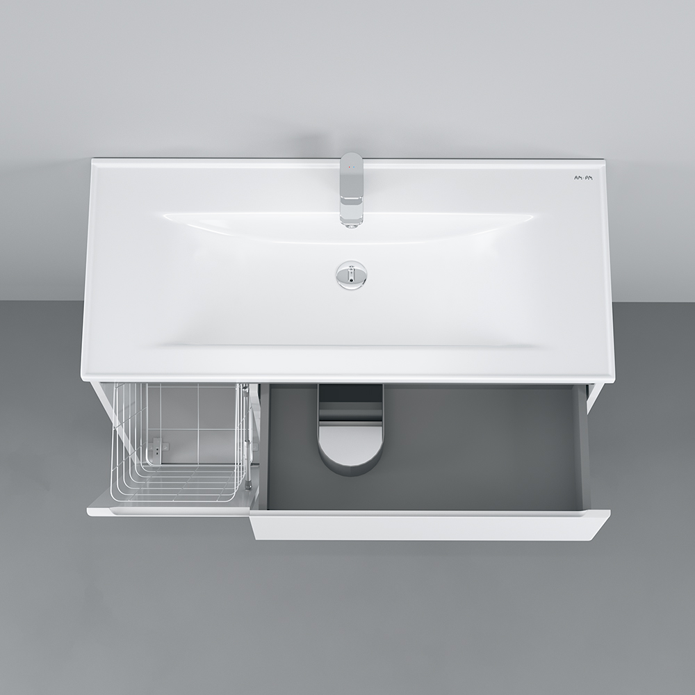 Тумба підлогова AM.PM X - Joy 100 см лівобічна з умывальником (M85-FSL10026-WC10026WG38)