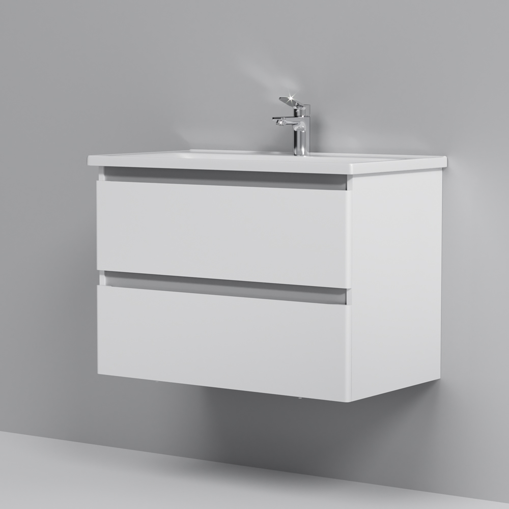 Тумба подвесная AM.PM X-Joy 80 см белый глянец с умывальником (M85-FHX0802-WC0802WG38)