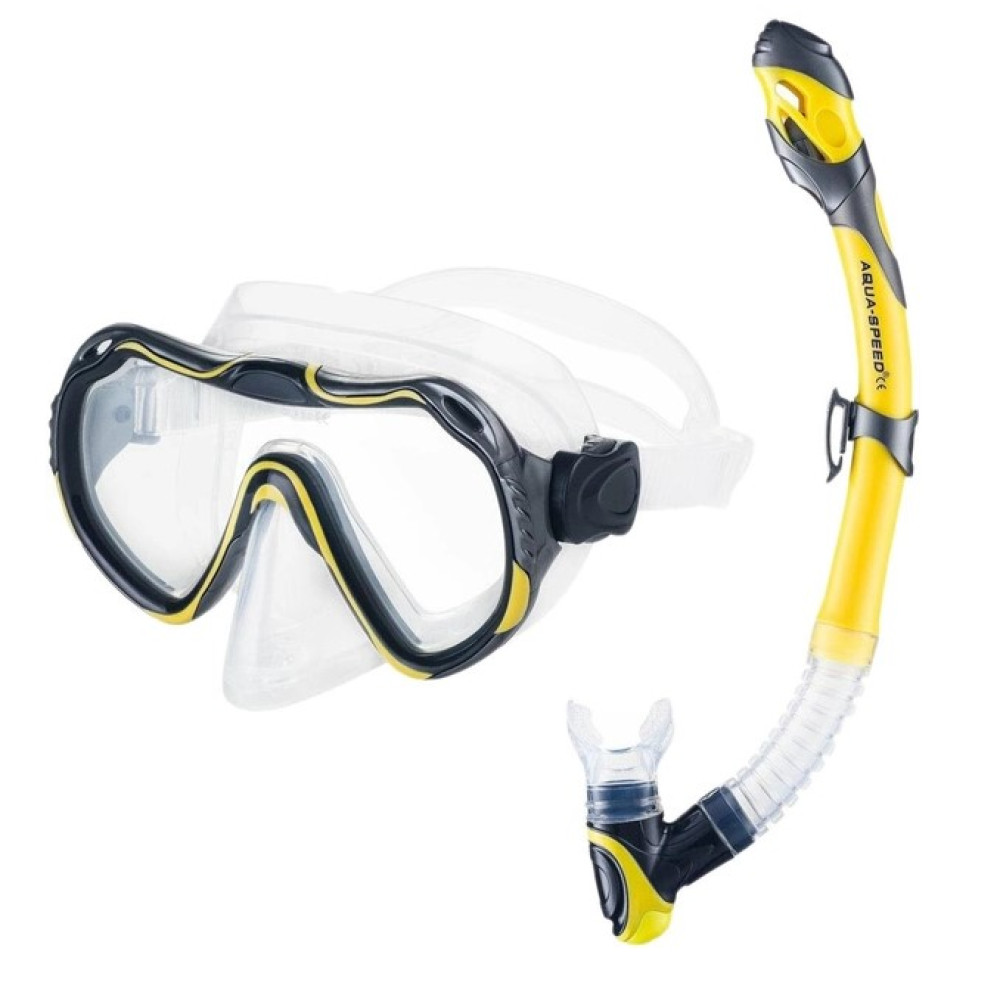 Набір маска і трубка Aqua Speed ​​JAVA + ELBA 8206 жовтий OSFM 5908217682062