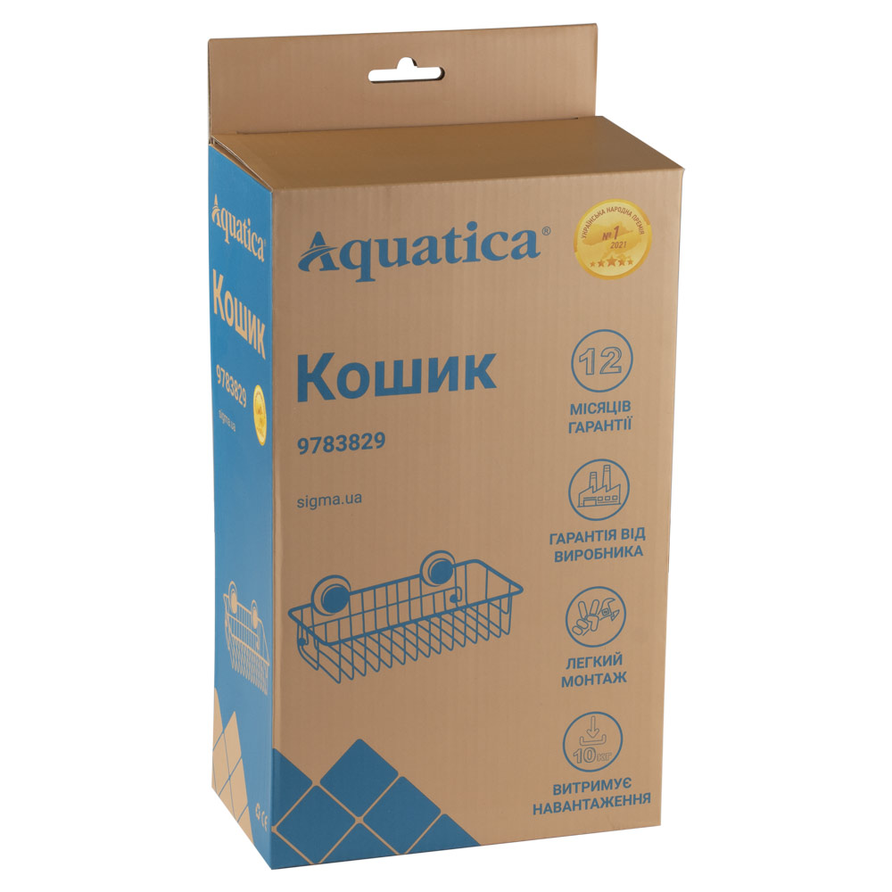 Поличка Aquatica на вакуумних присосках s38 244×145×83мм (9783829)