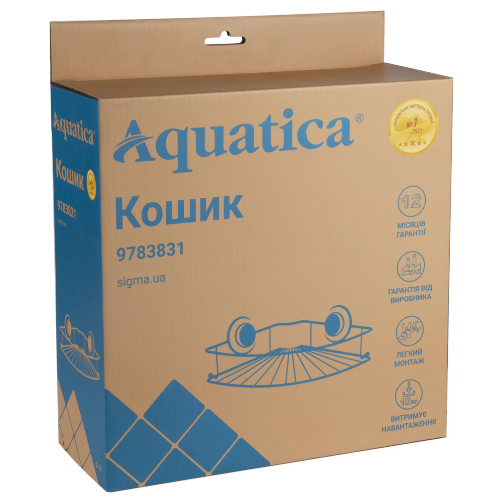 Корзина Aquatica на вакуумных присосках угловая s38 294×210×90мм (9783831)