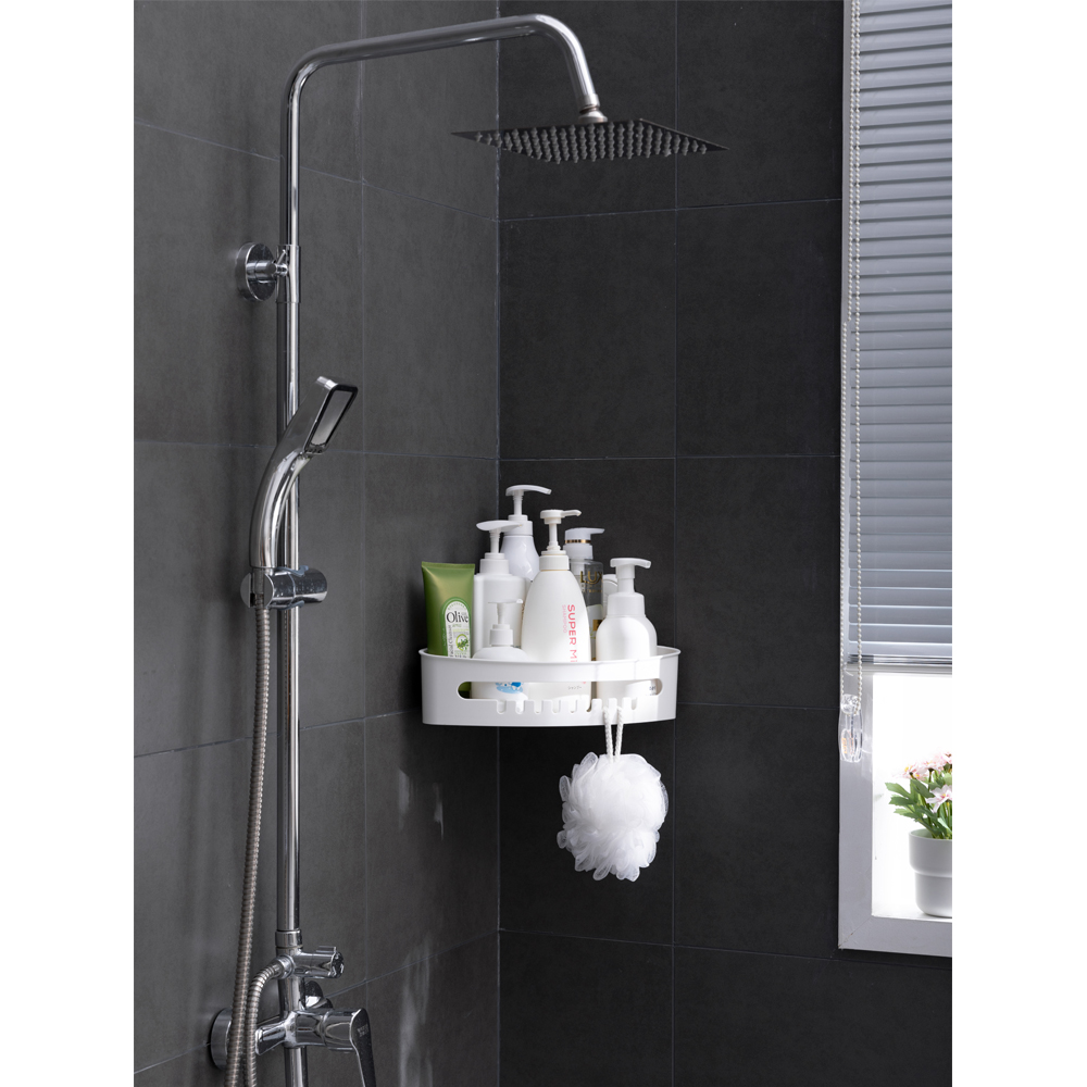 Полочка на вакуумных присосках Aquatica угловой s42 255×255×105мм (9784293)