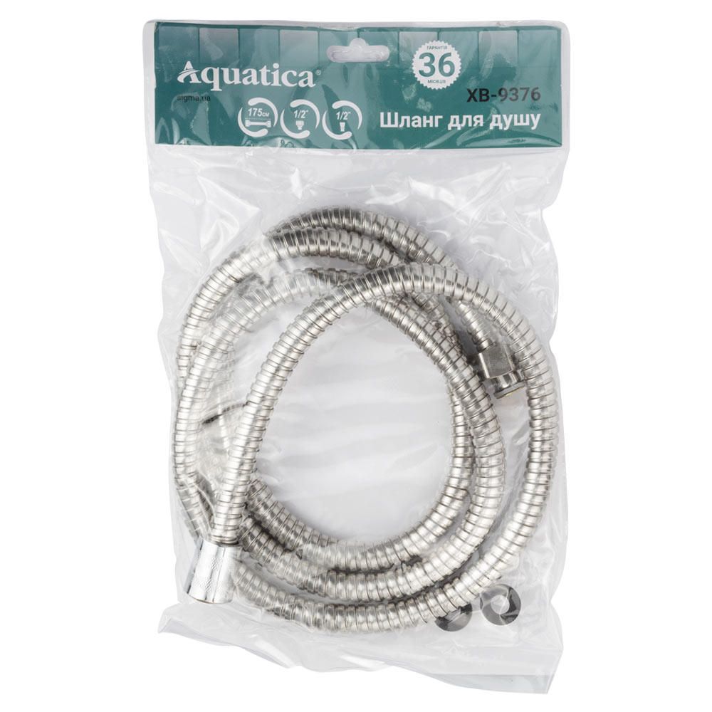 Шланг для ручного душу Aquatica 1/2" SS з підшипником 175 см (9792042)