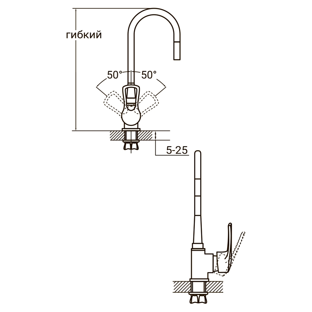Смеситель для кухни Aquatica ML-4B544C 9746130