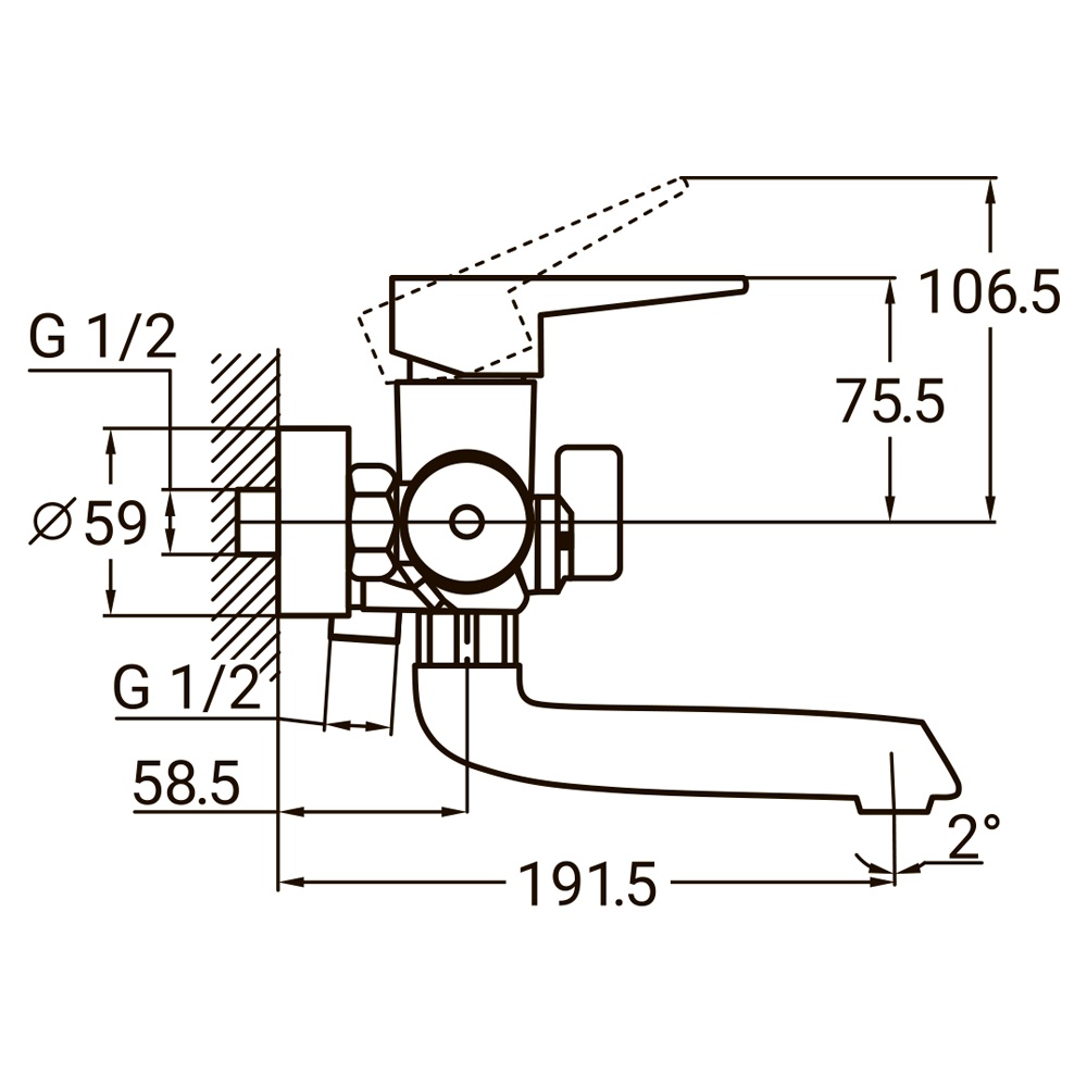 Смеситель для ванны AQUATICA HK-2C130C 9732210