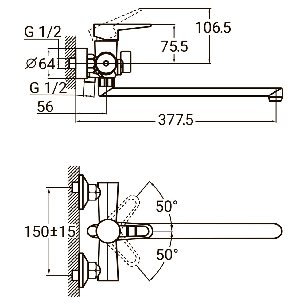 Змішувач для ванни AQUATICA HK-2C230C 9732220