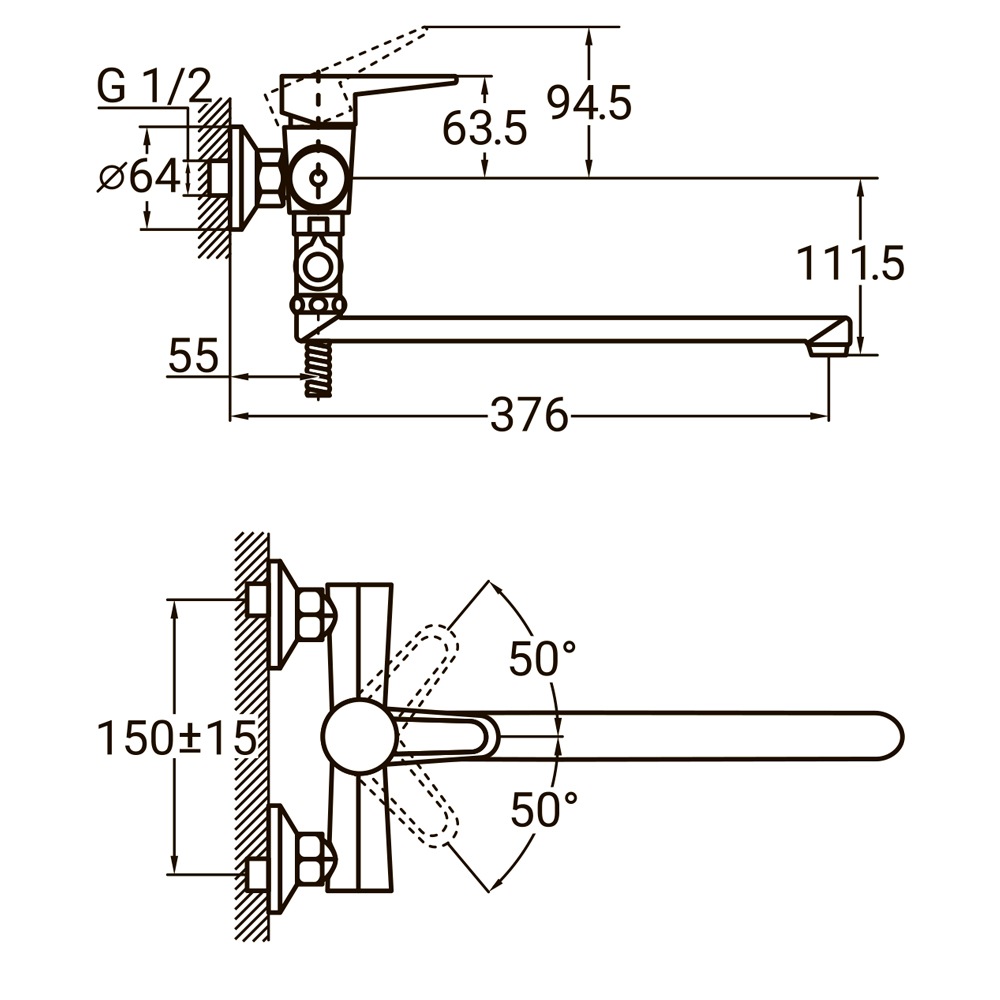 Змішувач для ванни AQUATICA HL-3C230C 9734220