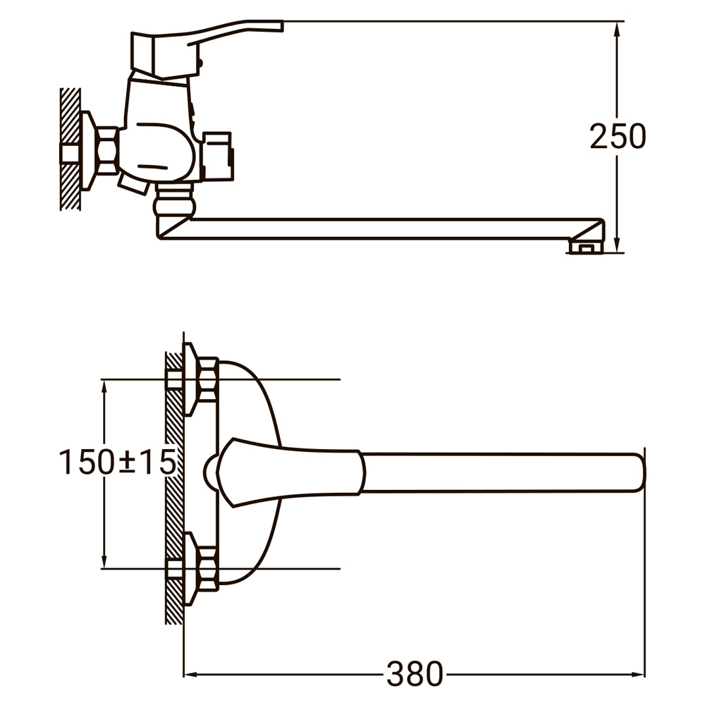 Змішувач для ванни AQUATICA HM-2C231C 9736220