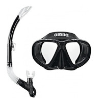 Набір маска і трубка Arena PREMIUM SNORKELING SET чорний OSFM ‎3468336174364