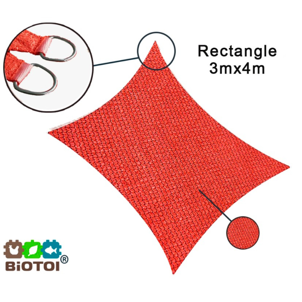 Тент-парус сонцезахисний Biotol ShadeRoof 5мх4м бордо 95% 140 г/м²HDPE