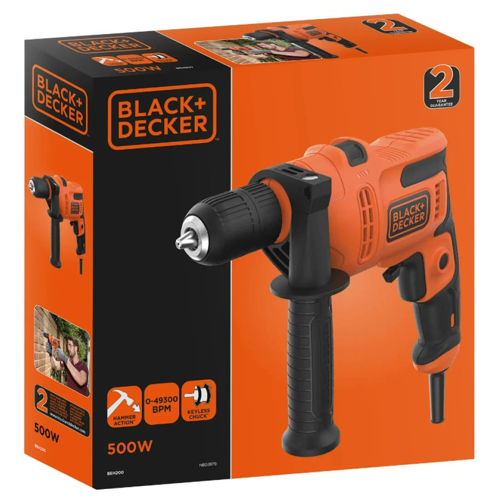 Дриль мережевий ударний Black&Decker BEH200