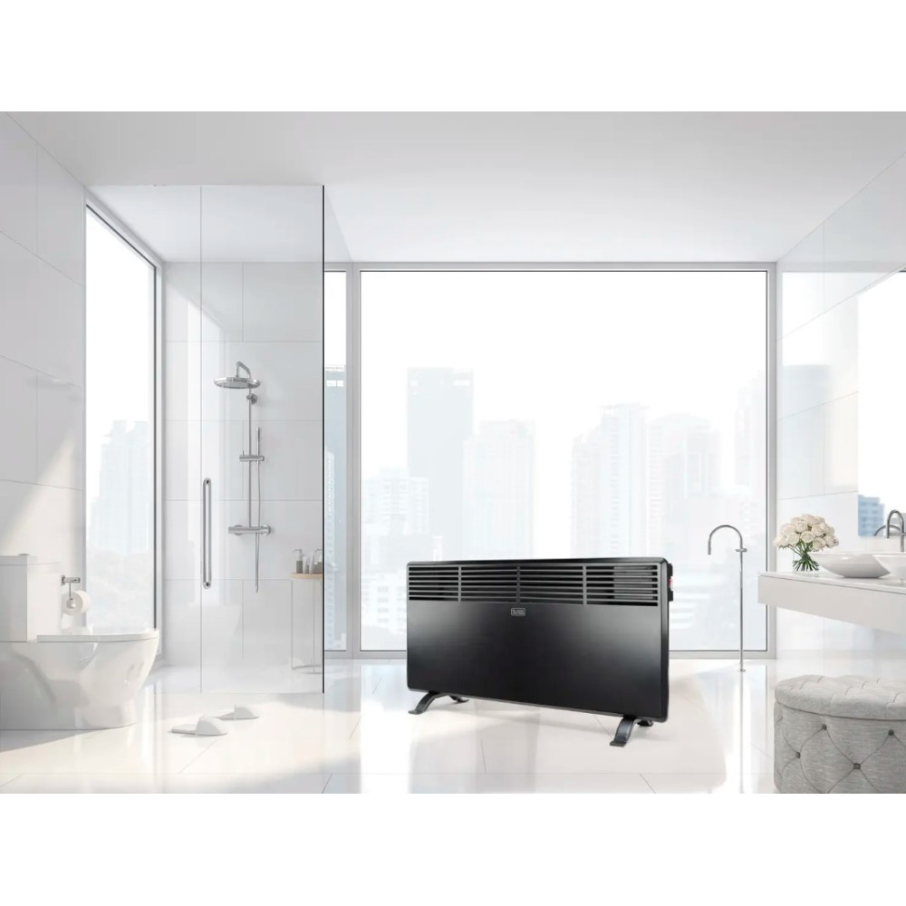 Конвекторний обігрівач Black+Decker 1.8 кВт, площа обігріву 18 кв.м., Підлоговий, Чорний (BXCSH1800E)