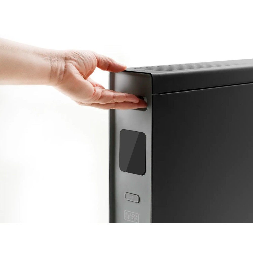 Конвекторний обігрівач BLACK+DECKER 2,0 кВт, площа обігріву 20 кв.м., підлоговий, чорний (BXCSH2001E)