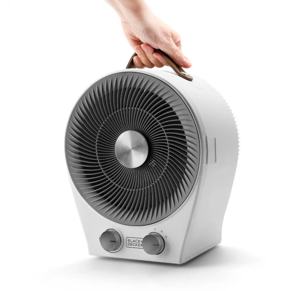 Тепловентилятор BLACK+DECKER 2,0 кВт, площадь обогрева 20 кв.м., напольный, белый (BXFSH2000E)