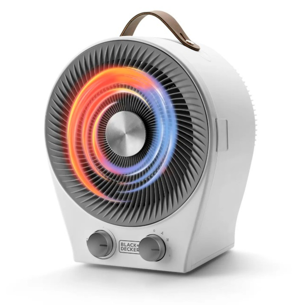 Тепловентилятор BLACK+DECKER 2,0 кВт, площадь обогрева 20 кв.м., напольный, белый (BXFSH2000E)