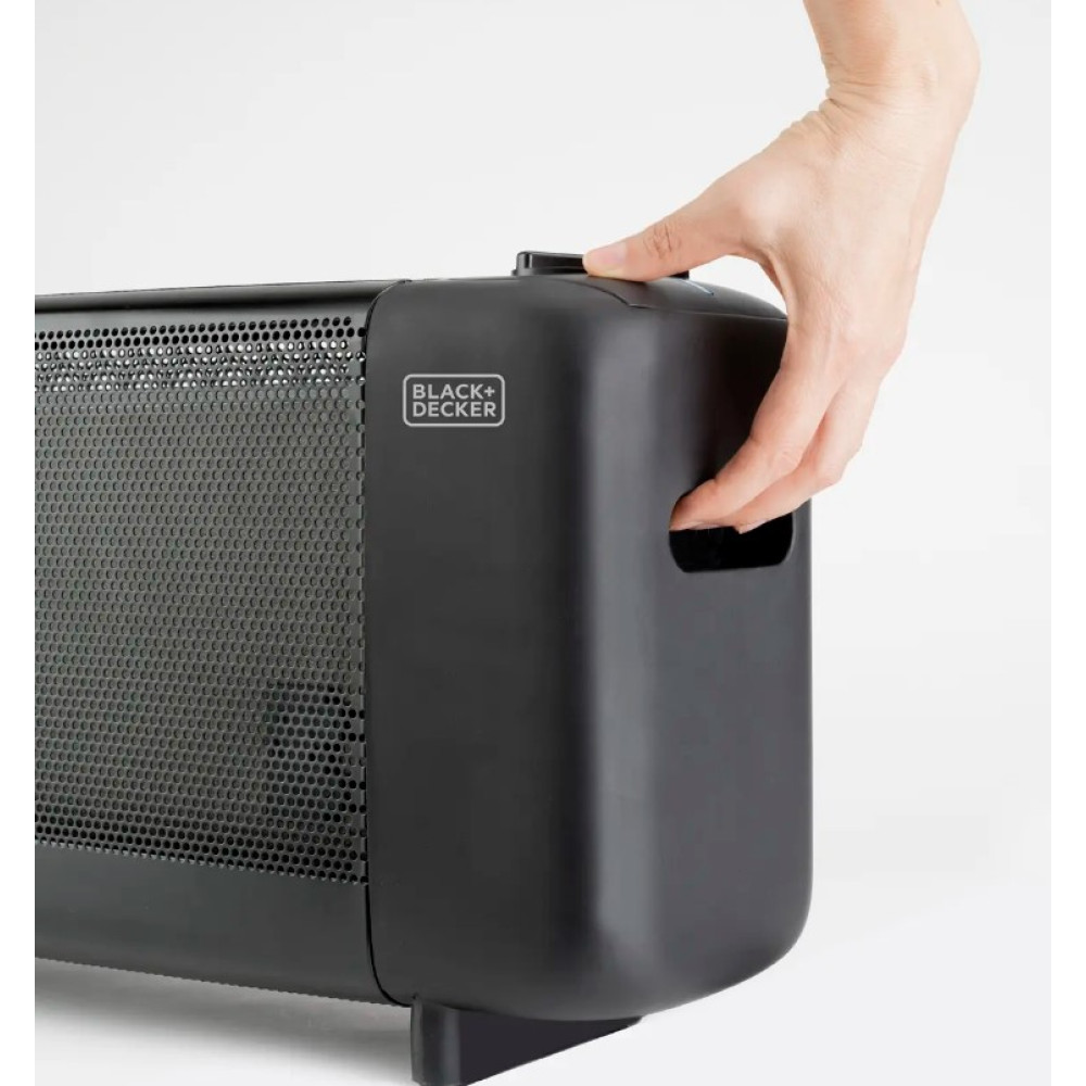 Мікатермічний обігрівач BLACK+DECKER 1500 Вт, площа обігріва 15 кв.м., підлоговий, чорний (BXMRA1500E)