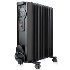Масляный обогреватель BLACK+DECKER 1500 Вт, площадь обогрева 15 кв.м., напольный, черный (BXRA1500E)