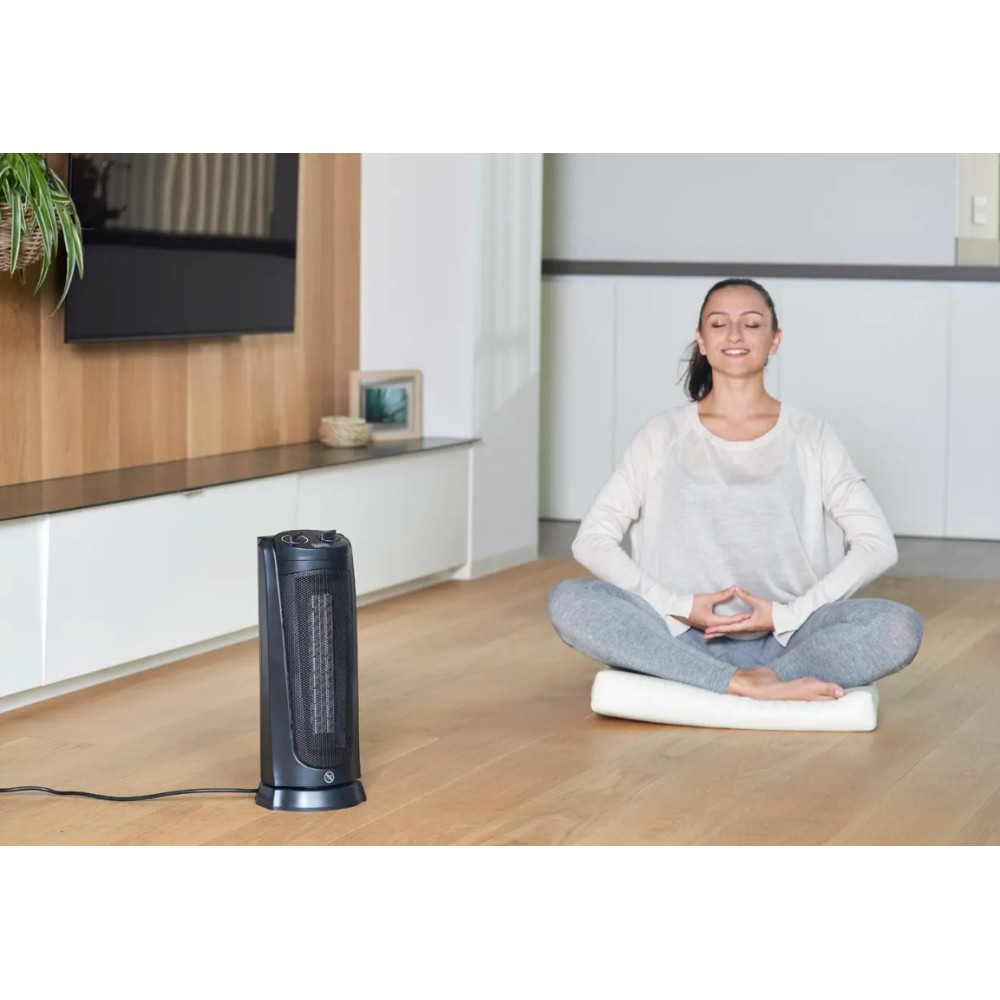 Тепловентилятор BLACK+DECKER 2,0 кВт, площадь обогрева 20 кв.м., напольный, черный (BXSH2002E)