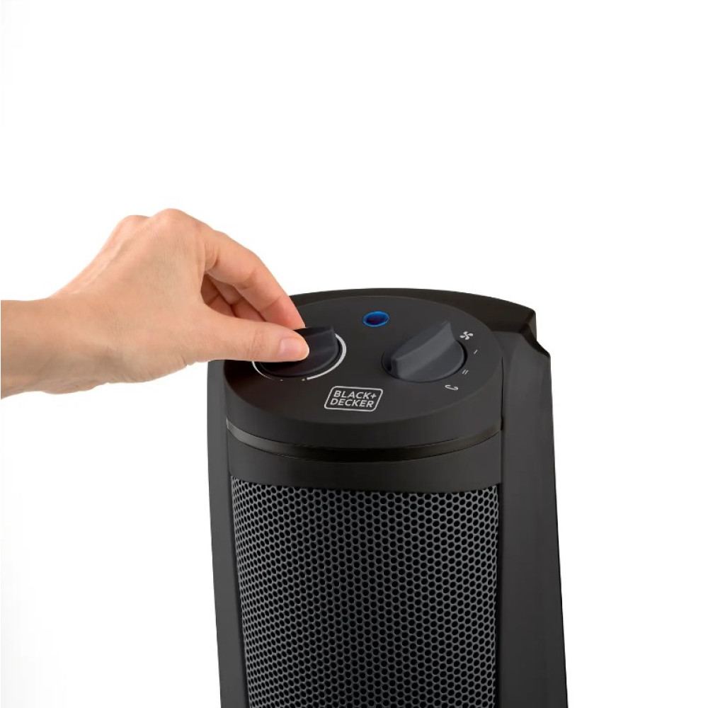 Тепловентилятор BLACK+DECKER 2,0 кВт, площадь обогрева 20 кв.м., напольный, черный (BXSH2002E)