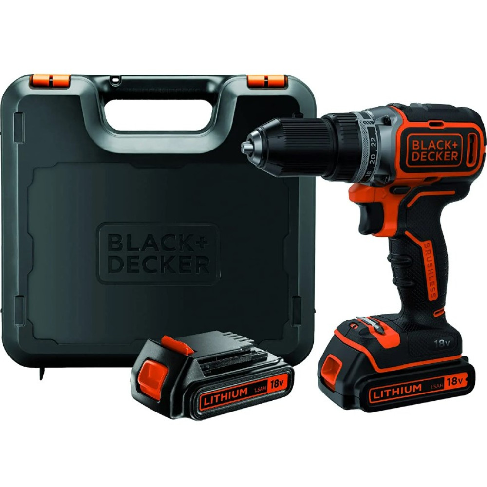 Дрель-шуруповерт аккумуляторная бесщеточная Black Decker с АКБ и ЗУ BL186KB