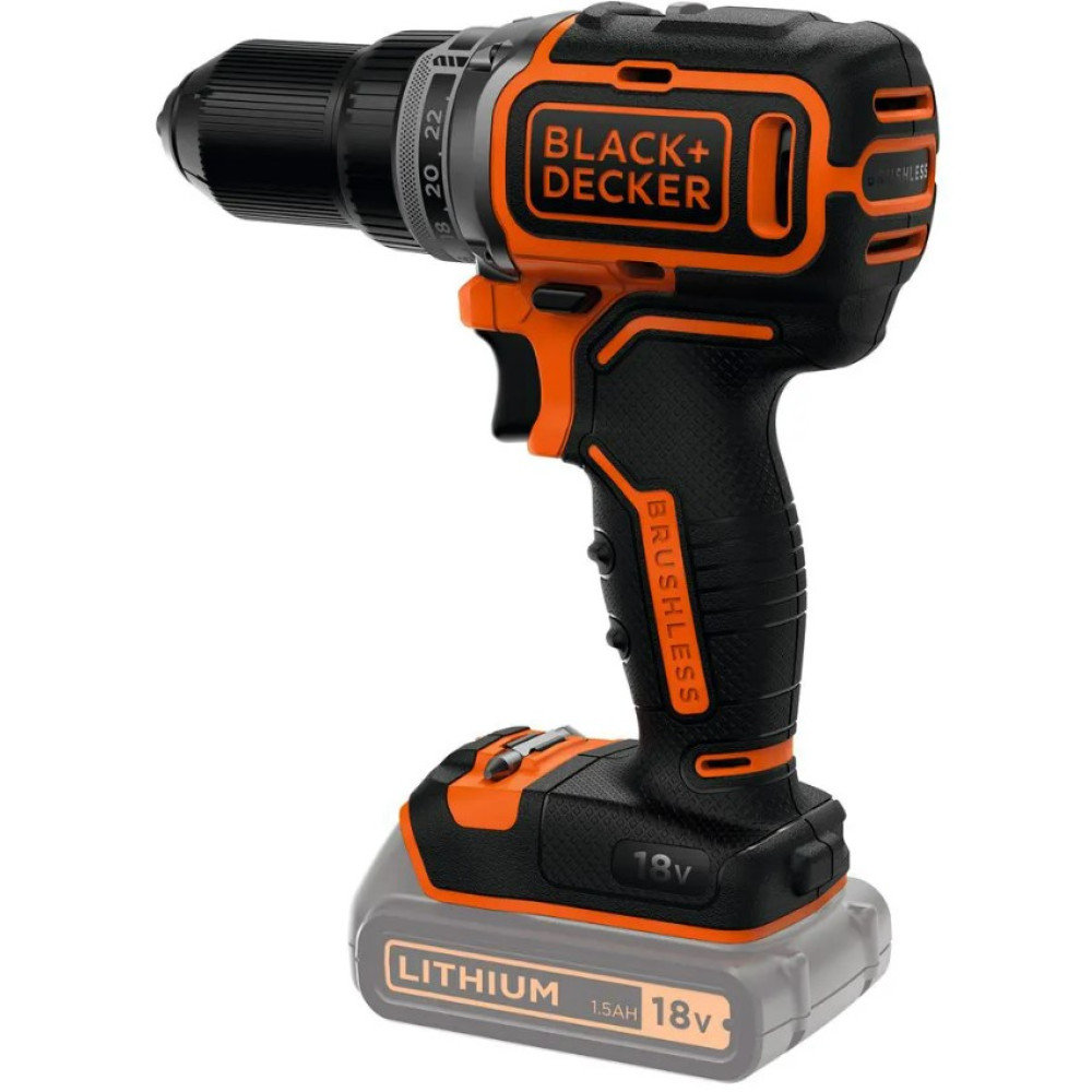 Аккумуляторная дрель-шуруповерт бесщеточная Black Decker без АКБ и ЗУ BL186N