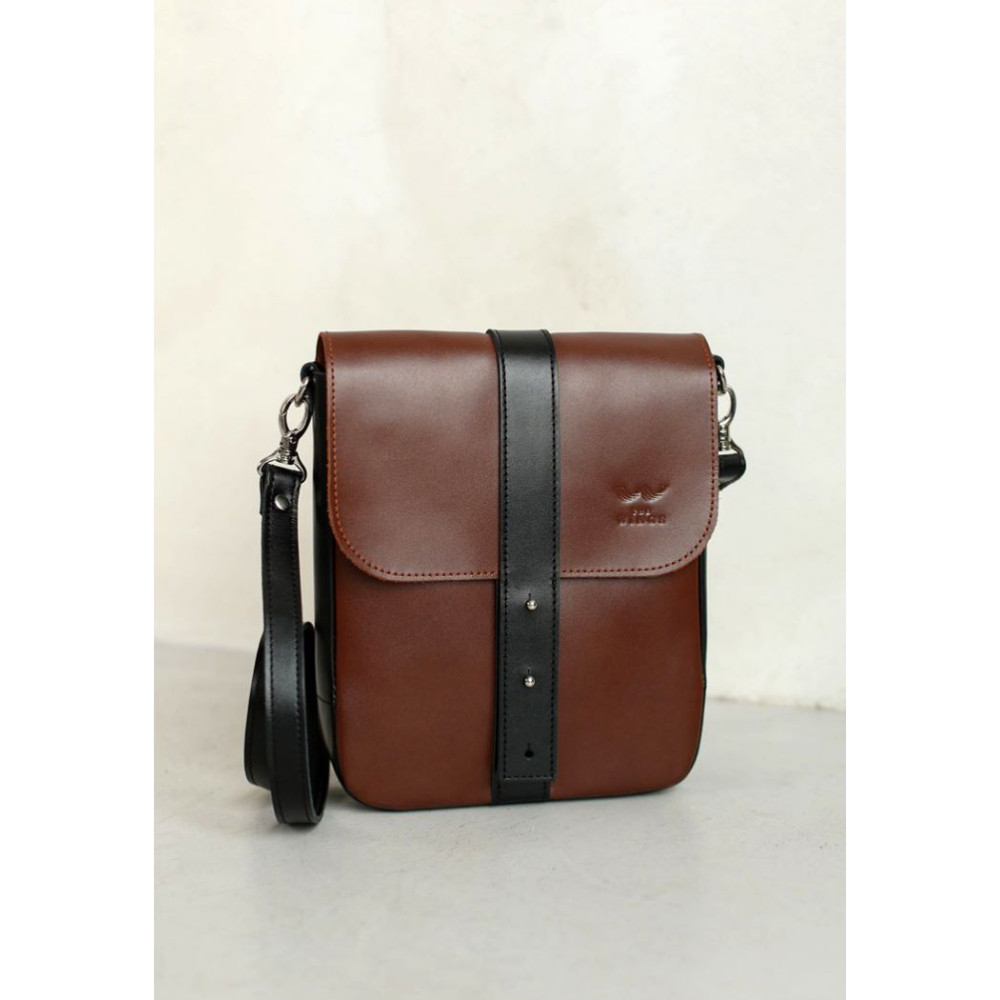 Сумка жіноча шкіряна The Wings MINI BAG коричнево-чорна