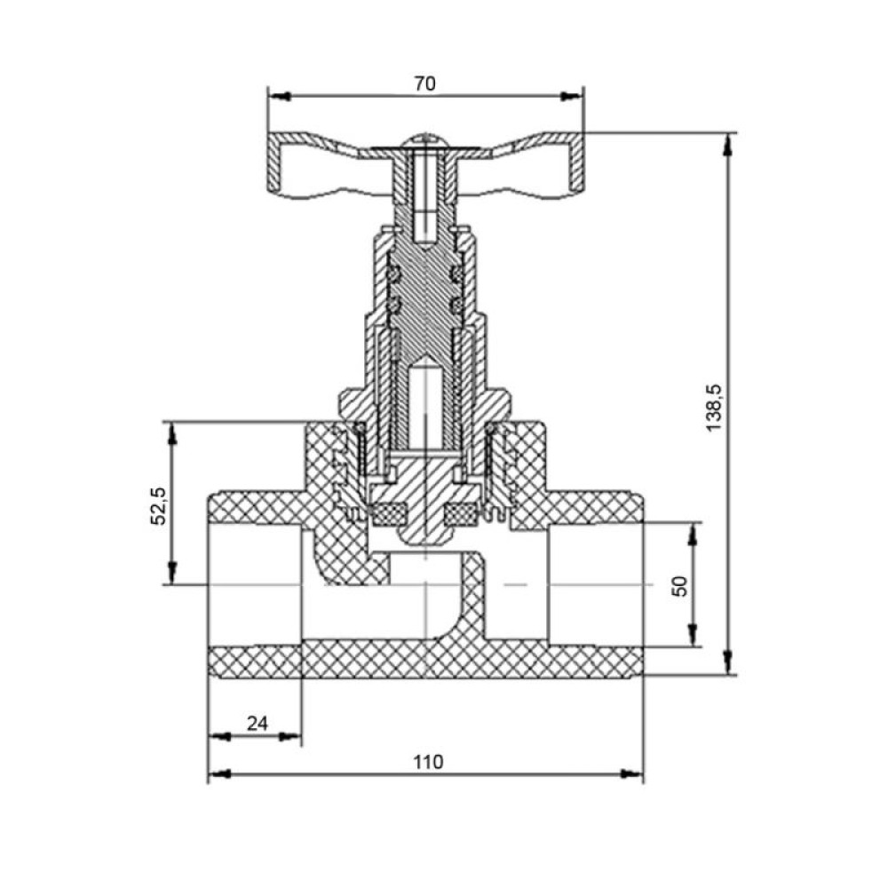 Кран PPR Blue Ocean вентильний 50 SD00005460