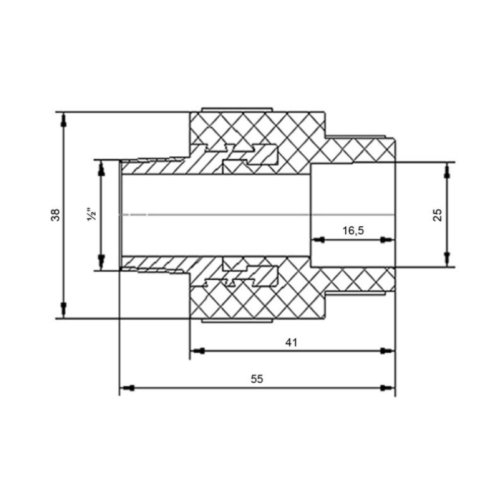 Муфта PPR Blue Ocean 25х1/2" НР SD00006381