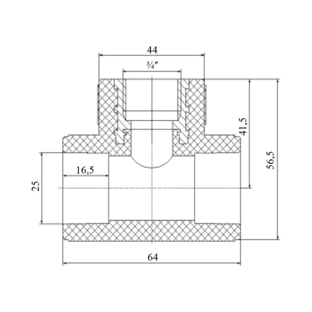 Трійник PPR Blue Ocean 25х3/4"х25 ВР SD00009246