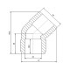 Кутник PPR Blue Ocean 25, 45° SD00009962