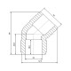 Кутник PPR Blue Ocean 32, 45° SD00009963