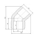 Кутник PPR Blue Ocean 40, 45° SD00009964
