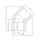 Кутник PPR Blue Ocean 50, 45° SD00009965