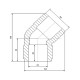 Кутник PPR Blue Ocean 63, 45° SD00009966