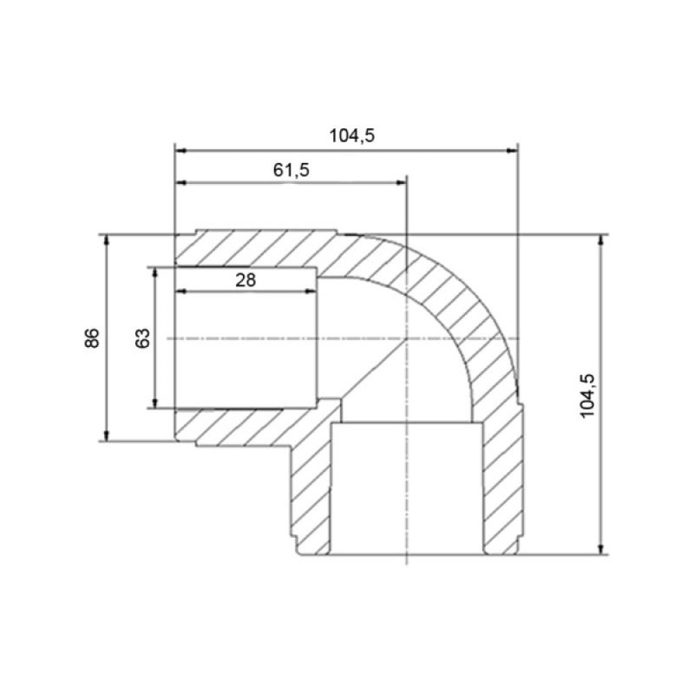 Кутник PPR Blue Ocean 63, 90° SD00009976