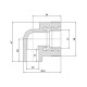 Кутник PPR Blue Ocean 20х1/2", 90° ВР SD00009983