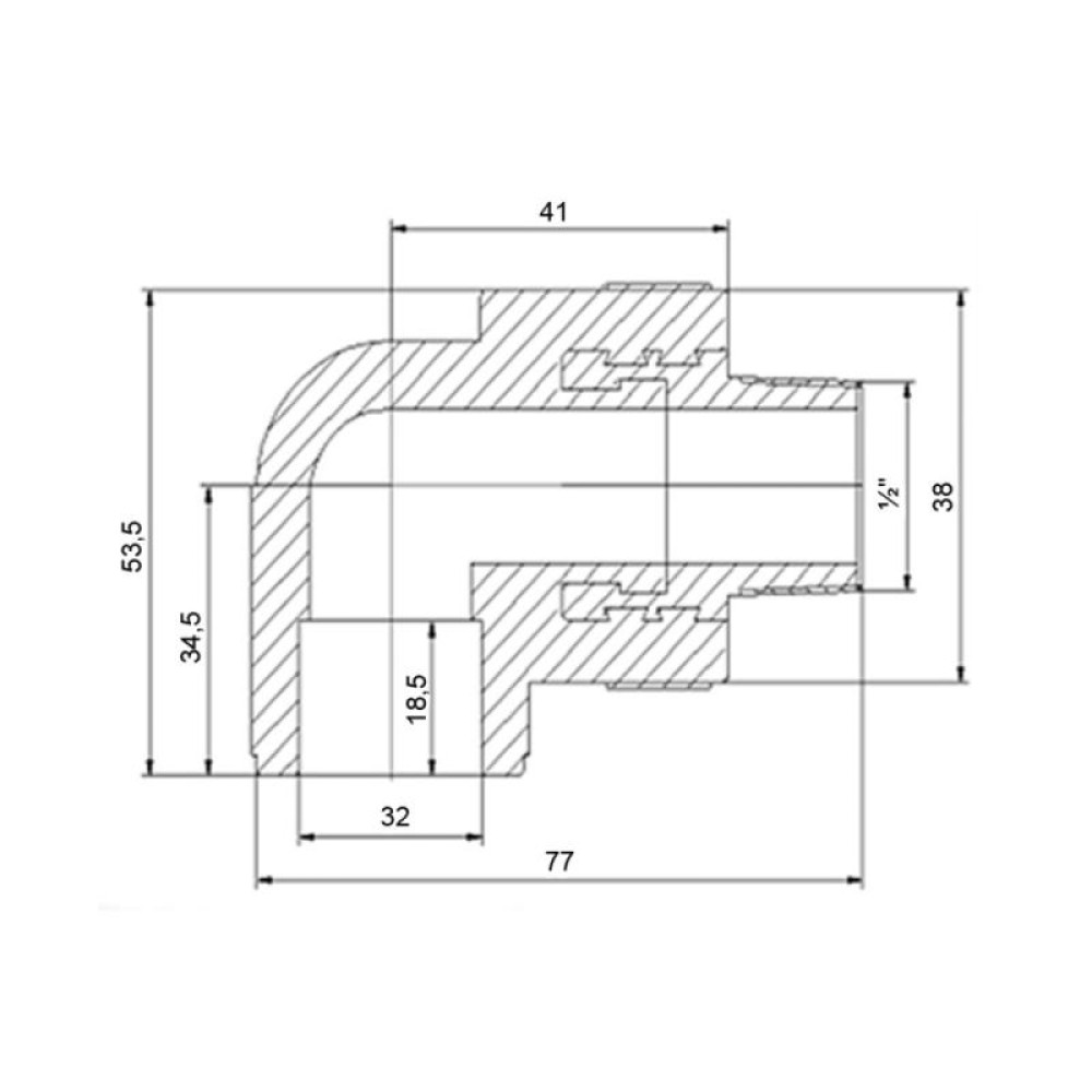 Кутник PPR Blue Ocean 32х1/2", 90° ЗР SD00009993