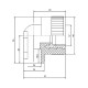 Уголок PPR Blue Ocean настенный с креплением 25х3/4", 90° ВР SD00010043