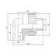 Уголок PPR Blue Ocean настенный с креплением 20х1/2", 90° ЗР SD00010048