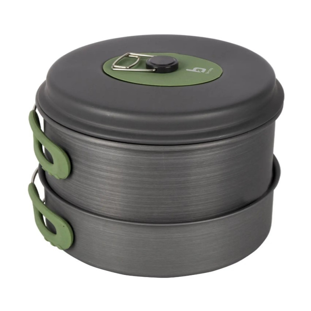 Набір посуду Bo-Camp Explorer 4 Pieces Hard Anodized Grey/Green (2200244) (DAS301407)