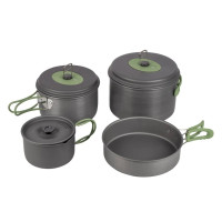 Набір посуду Bo-Camp Explorer 4 Pieces Hard Anodized Grey/Green (2200244) (DAS301407)