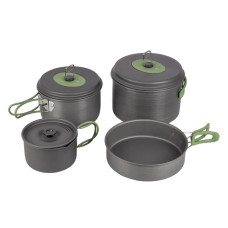 Набор посуды Bo-Camp Explorer 4 Pieces Hard Anodized Grey/Green (2200244) (DAS301407)