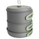 Набір посуду Bo-Camp Explorer XL 4 Pieces Hard Anodized Grey/Green (2200249) (DAS302116)