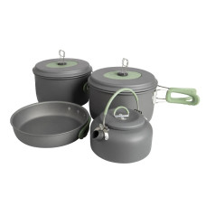 Набор посуды Bo-Camp Explorer XL 4 Pieces Hard Anodized Grey / Green (2200249) (DAS302116)