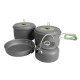 Набір посуду Bo-Camp Explorer XL 4 Pieces Hard Anodized Grey/Green (2200249) (DAS302116)