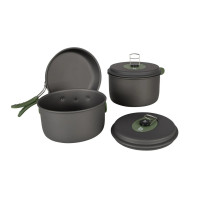 Набір посуду Bo-Camp Explorer 3 Pieces Hard Anodized Grey/Green (2200239) (DAS302732)