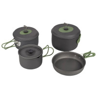 Набір посуду Bo-Camp Explorer 4 Pieces 19 Hard Anodized Grey/Green (2200241) (DAS302733)