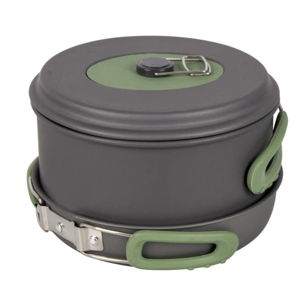 Набір посуду Bo-Camp Explorer 4 Pieces 19 Hard Anodized Grey/Green (2200241) (DAS302733)