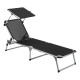 Ліжко розкладне Bo-Camp Sun Lounger With Sunscreen 5 Positions Black (1304460)