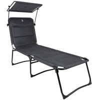 Ліжко розкладне Bo-Camp Sun Lounger With Sunscreen 5 Positions Grey (1304492) (DAS303260)